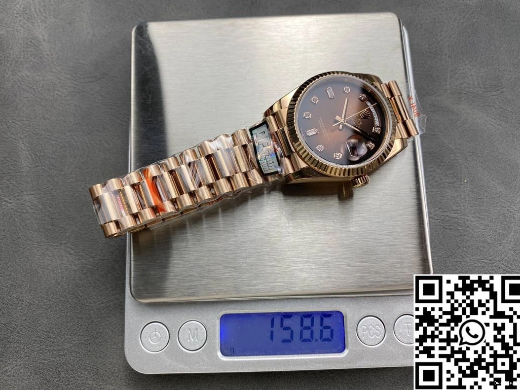 Rolex Tungsten QF Day Date Factory 36mm Chocalate M128235-0037 v5 Dial Steel 0102